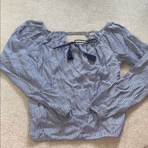 Striped Off the Shoulder Hollister Top
